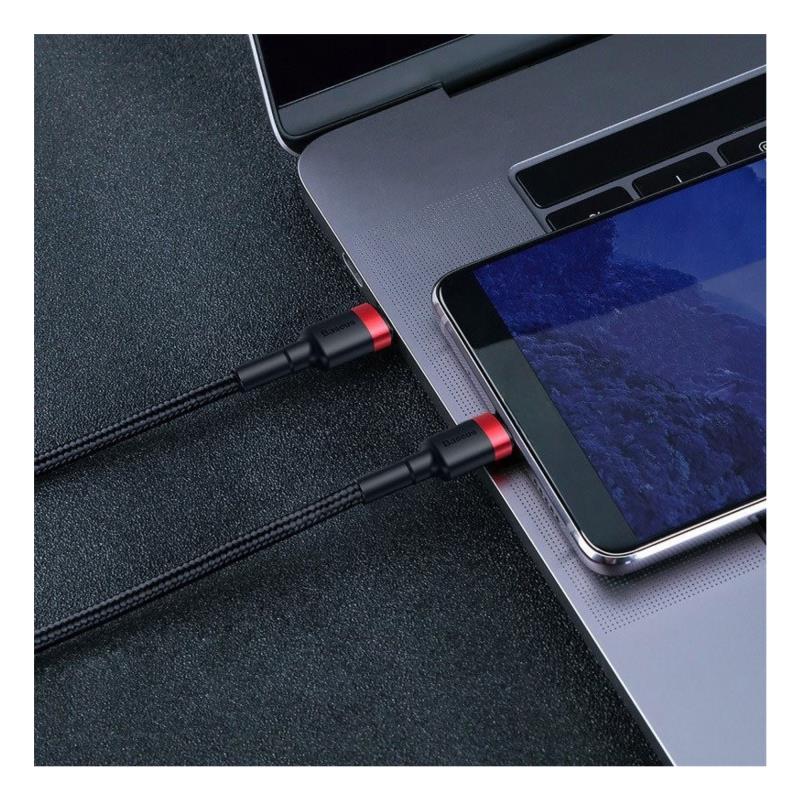 Καλώδιο Σύνδεσης USB 2.0 Baseus Cafule USB C σε USB C Flash PD 60W 2m Μαύρο-Κόκκινο