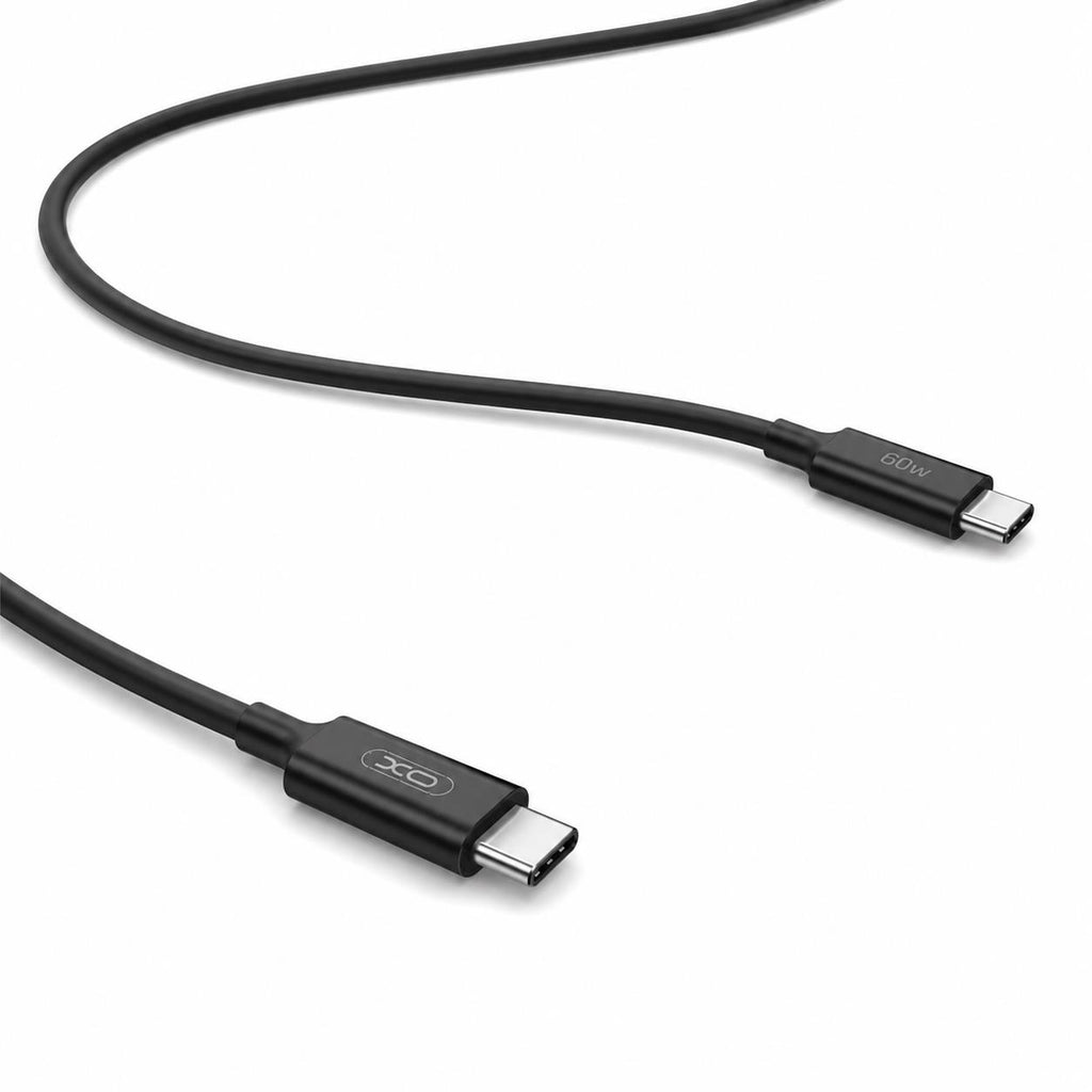 XO NB-Q307, ULTRA-THIN, ΚΑΛΩΔΙΟ ΓΡΗΓΟΡΗΣ ΦΟΡΤΙΣΗΣ, TYPE-C ΣΕ TYPE-C, 60W, MΑΥΡΟ