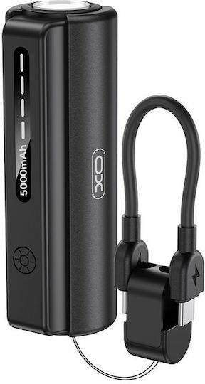 XO PR281, POWERBANK, ΜΕ ΦΑΚΟ, ΚΑΛΩΔΙΟ LIGHTNING, 5000mAh, ΜΑΥΡΟ