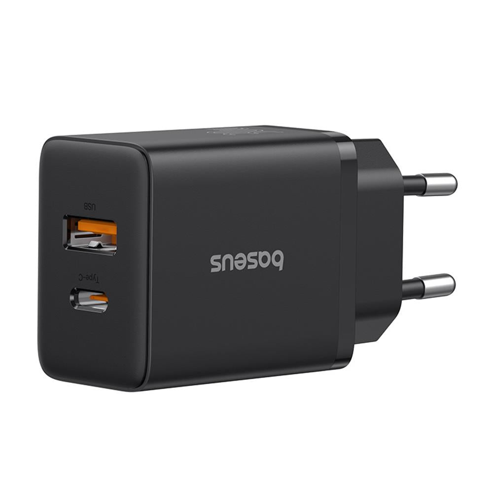 BASEUS CUBE ΦΟΡΤΙΣΤΗΣ, 20W, 2 ΘΥΡΕΣ, ΜΑΥΡΟΣ
