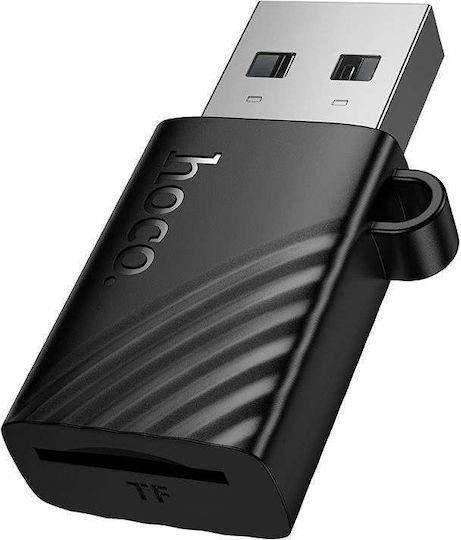 HOCO HB53 ΑΝΑΓΝΩΣΤΗΣ ΚΑΡΤΩΝ TF, USB 2.0, ΜΑΥΡΟ