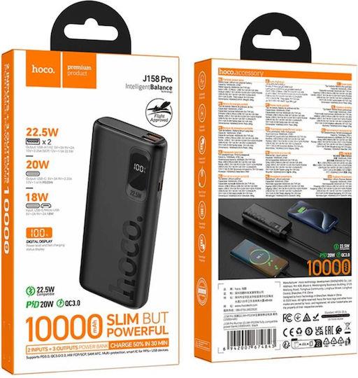 HOCO J158 PRO RUNNER POWERBANK, 10000MAH, PD20W, ΜΑΥΡΟ