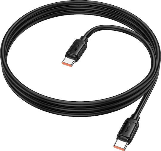HOCO X115 SURPASS ΚΑΛΩΔΙΟ ΦΟΡΤΙΣΗΣ, 60W, TYPE-C ΣΕ TYPE-C, 1M, ΜΑΥΡΟ