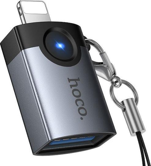 HOCO UA46 VICTORY ΑΝΤΑΠΤΟΡΑΣ, LIGHTNING ΣΕ USB, ΓΚΡΙ