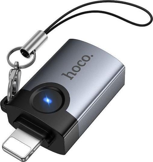 HOCO UA46 VICTORY ΑΝΤΑΠΤΟΡΑΣ, LIGHTNING ΣΕ USB, ΓΚΡΙ