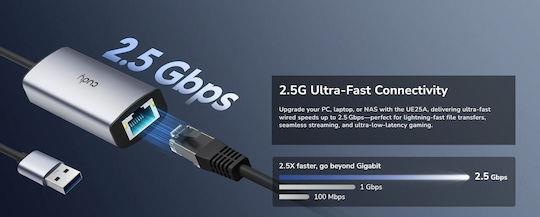 CUDY UE25A USB-A TO ETHERNET 2.5 GBPS ADAPTER