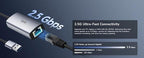 CUDY UE25A USB-A TO ETHERNET 2.5 GBPS ADAPTER