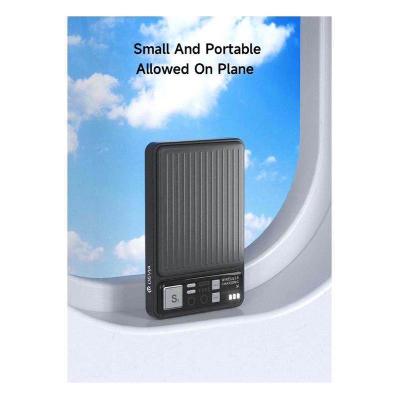 Φορτιστής Ανάγκης Devia S28 22.5W 10000mAh Magnetic Wireless Extreme Speed Σκούρο Γκρι