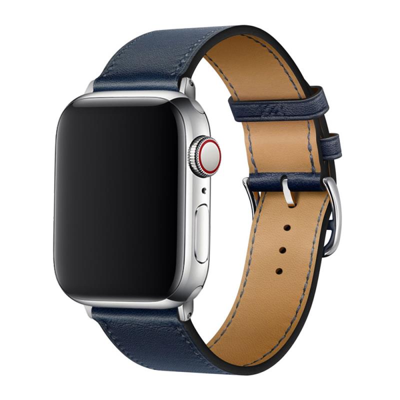 Λουράκι Devia Elegant PU Leather Apple Watch (38/ 40/ 41/ 42mm) Σκούρο Μπλε