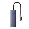 BASEUS ULTRAJOY SERIES, HUB DOCKING STATION, TYPE-C ΣΕ HDMI 4K@30HZ + 4X USB 3.0, SPACE GREY