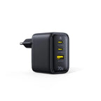 BASEUS ENERFILL FE22, ΦΟΡΤΙΣΤΗΣ ΤΟΙΧΟΥ, 2X TYPE-C + 1X USB-A, 70W, COSMIC BLACK
