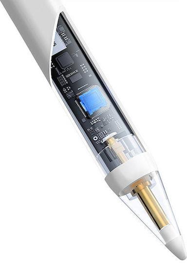 BASEUS SMOOTH WRITING 2 SERIES STYLUS LITE, ΓΡΑΦΙΔΑ, ΜΕ ΕΝΔΕΙΞΕΙΣ LED, ΛΕΥΚΟ