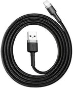 BASEUS CAFULE, ΚΑΛΩΔΙΟ ΦΟΡΤΙΣΗΣ, USB ΣΕ iP, 0.5m, 2.4A, ΓΚΡΙ+ΜΑΥΡΟ