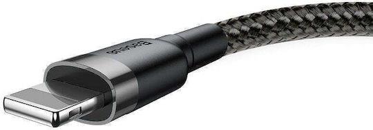 BASEUS CAFULE, ΚΑΛΩΔΙΟ ΦΟΡΤΙΣΗΣ, USB ΣΕ iP, 0.5m, 2.4A, ΓΚΡΙ+ΜΑΥΡΟ