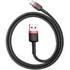 BASEUS CAFULE, ΚΑΛΩΔΙΟ ΦΟΡΤΙΣΗΣ, USB ΣΕ TYPE-C, 0.5m, 3A, ΚΟΚΚΙΝΟ+ΜΑΥΡΟ