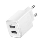 BASEUS COMPACT CHARGER 2U, ΦΟΡΤΙΣΤΗΣ ΤΟΙΧΟΥ, 2 ΘΥΡΕΣ USB, 10.5W, ΛΕΥΚΟΣ
