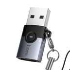 HOCO UA46B VICTORY ΑΝΤΑΠΤΟΡΑΣ, USB ΣΕ TYPE-C, ΓΚΡΙ