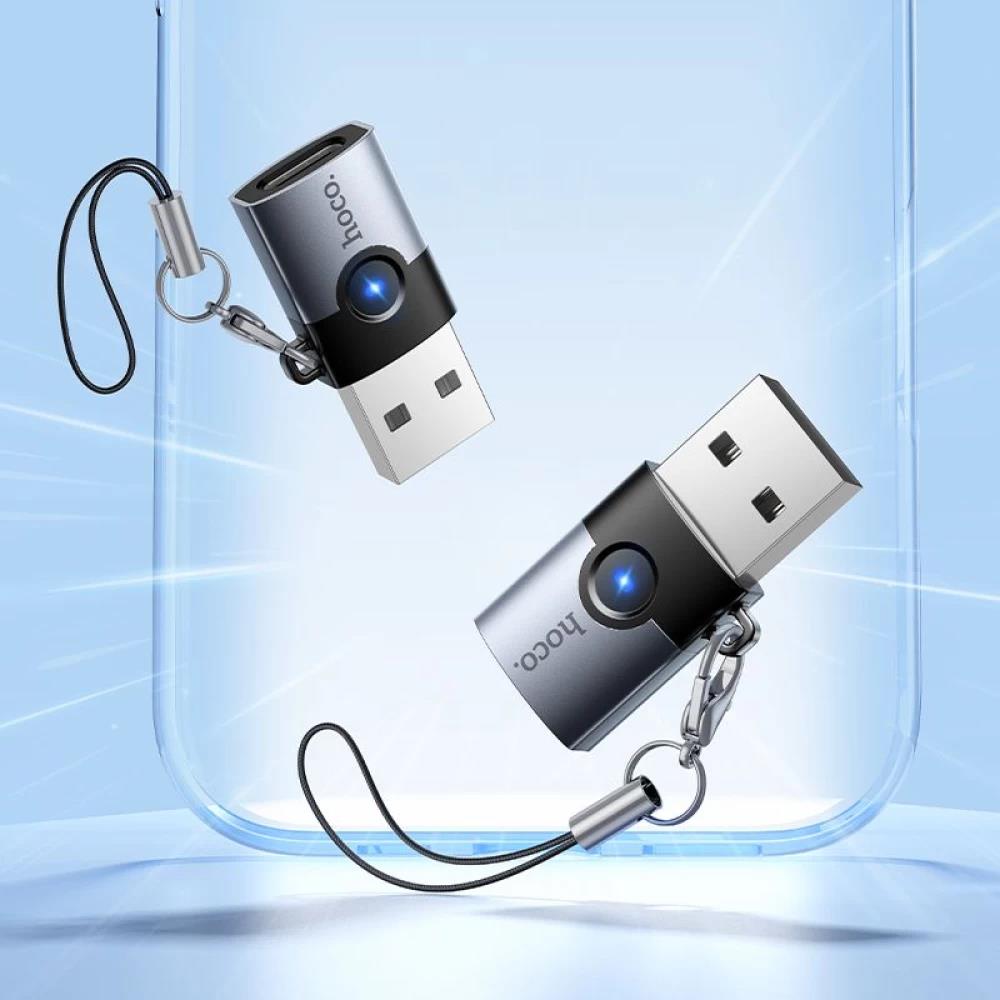 HOCO UA46B VICTORY ΑΝΤΑΠΤΟΡΑΣ, USB ΣΕ TYPE-C, ΓΚΡΙ