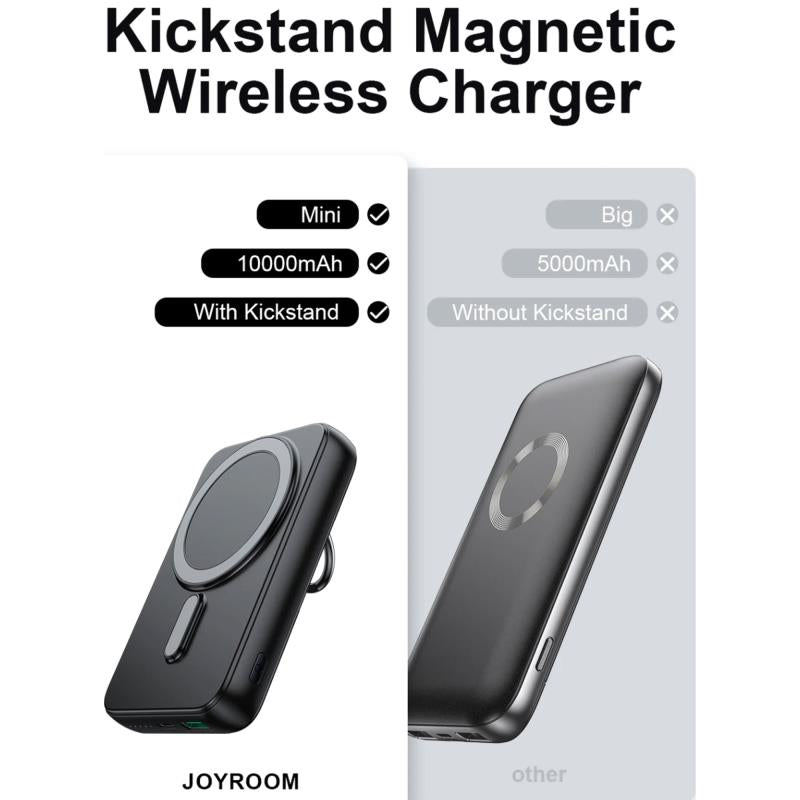 Φορτιστής Ανάγκης Joyroom JR-W050 20W 10000mAh PD Magnetic Wireless με Δακτύλιο Στήριξης Μαύρο