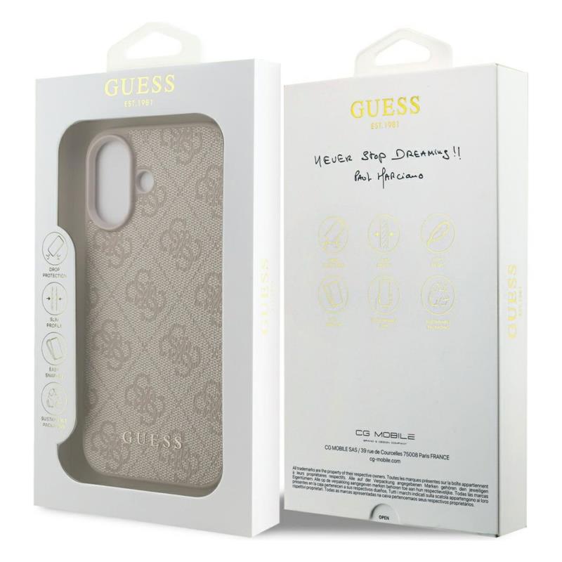Θήκη PU Guess Apple iPhone 17 Hardcase Classic 4G Ροζ