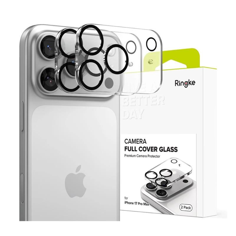 Tempered Glass Full Face Ringke για Τζαμάκι Κάμερας Apple iPhone 17 Pro Max Μαύρο (2 τεμ)