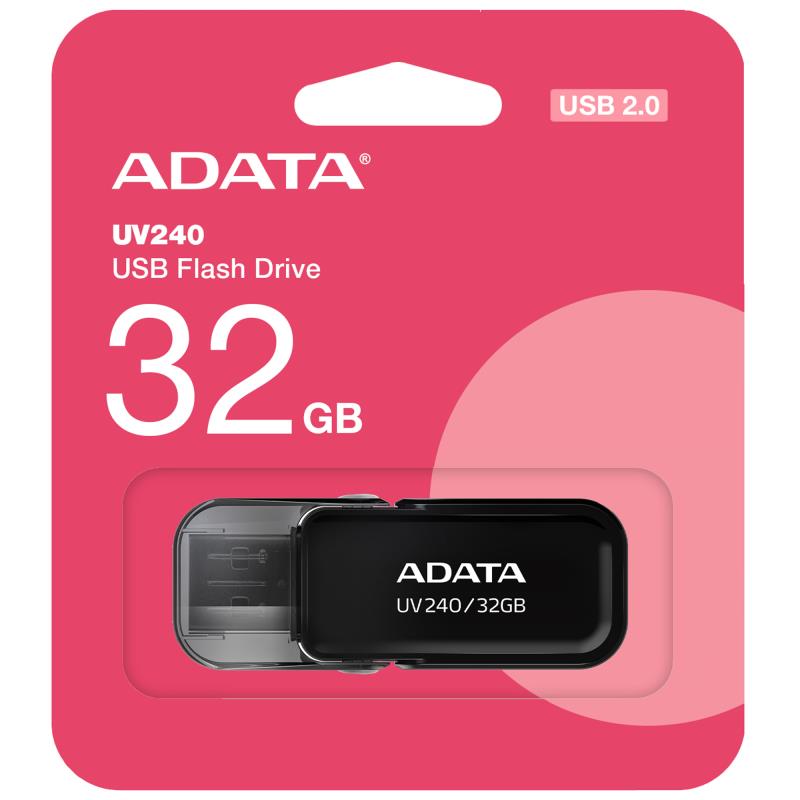 USB 2.0 Flash Disk Adata UV240 USB A 32GB Μαύρο