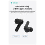 True Wireless Ακουστικά Bluetooth Devia EM408 ANC Pro1 Μαύρο