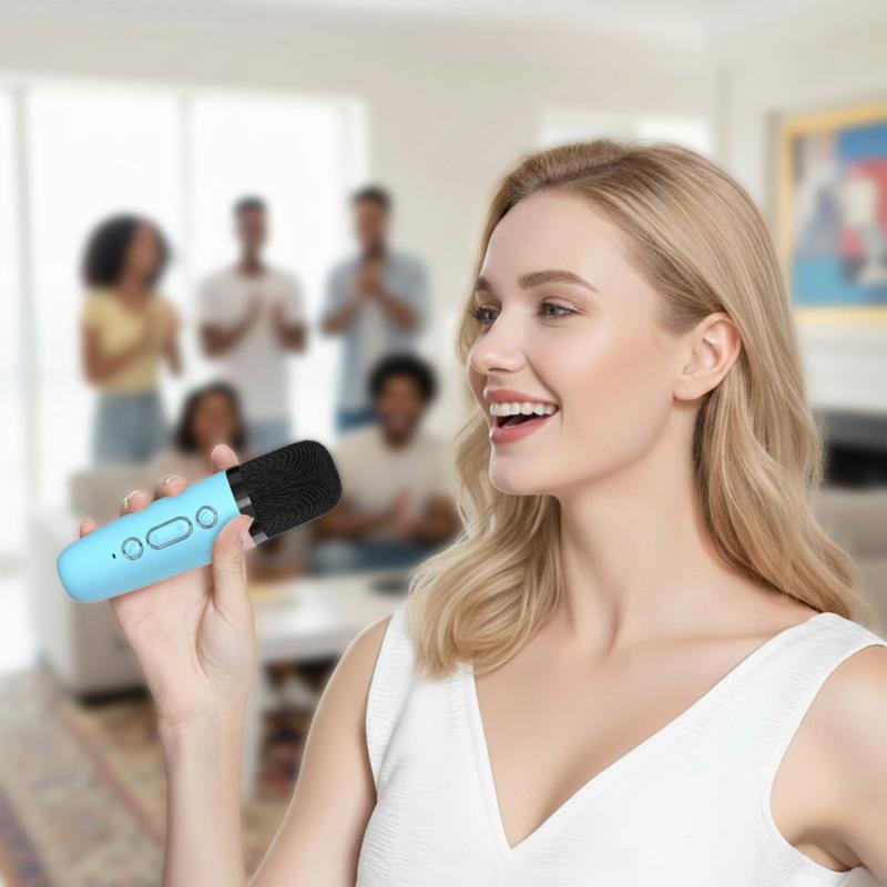 Φορητό Ηχείο Bluetooth Blavec WS-07 Karaoke Party με 2 Μικρόφωνα 5W Μπλε