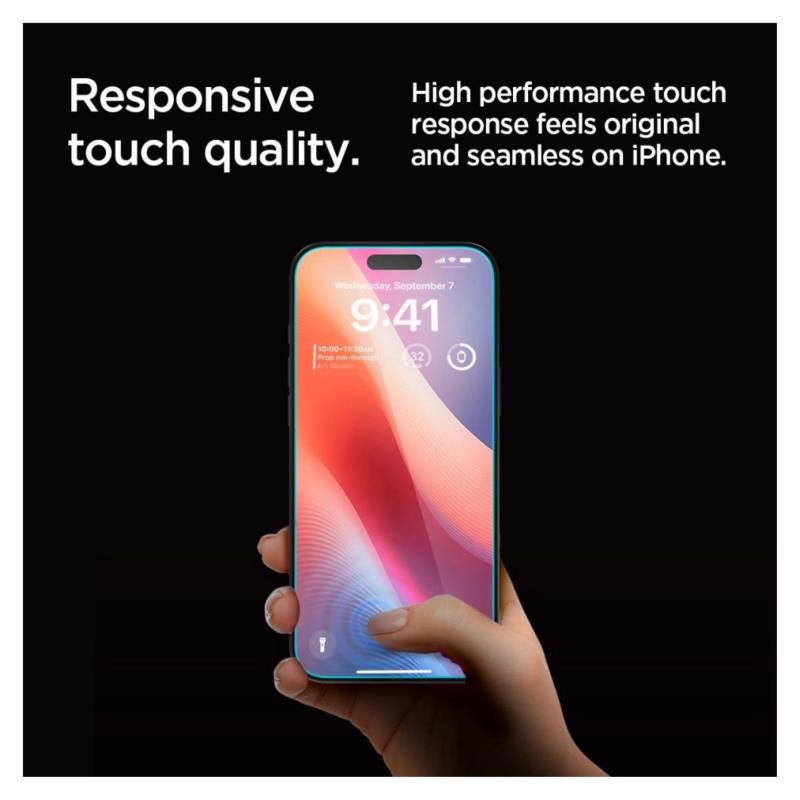 Tempered Glass Full Face Spigen Glas.tR EZ-FIT Privacy Apple iPhone 16 Pro Max (2 τεμ.)