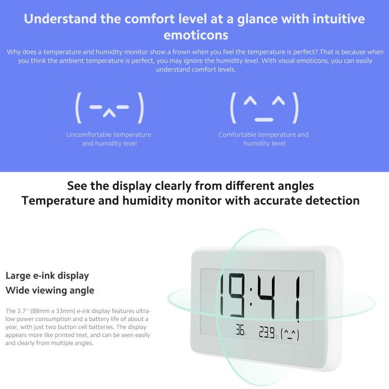 Ψηφιακό Ρολόι Bluetooth με Αισθητήρα Θερμοκρασίας & Υγρασίας Xiaomi Mi Monitor Clock BHR5435GL Λευκό