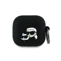 Θήκη Σιλικόνης Karl Lagerfeld Apple AirPods 5/ 4 Karl & Choupette Heads 3D Μαύρο