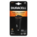 Φορτιστής Αυτοκινήτου Ταχείας Φόρτισης Duracell με Διπλή Έξοδο USB A & USB C PD 3.0 27W Μαύρο-Μπρονζέ