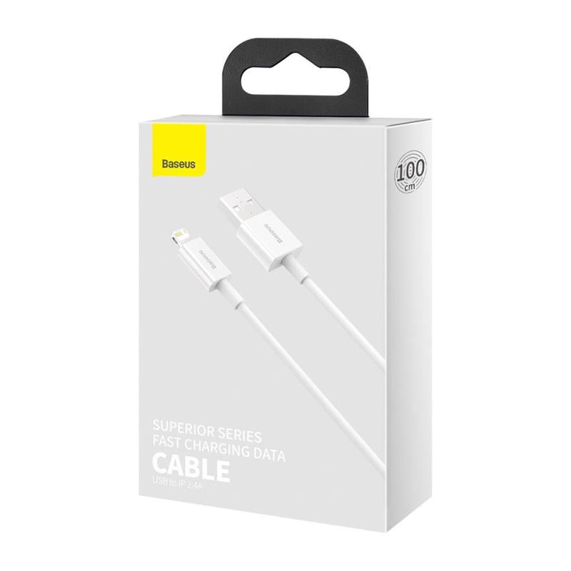 Καλώδιο Σύνδεσης USB 2.0 Baseus Superior Series USB A σε Lightning 12W 2.4A 1m Λευκό