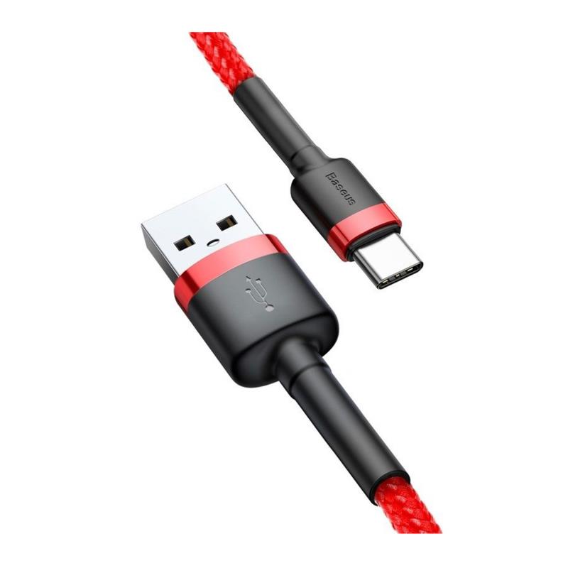 Καλώδιο Σύνδεσης USB 2.0 Baseus Cafule USB A σε USB C 18W 3A 1m Κόκκινο