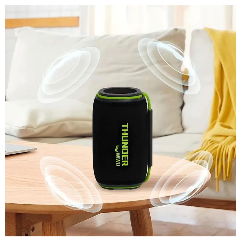 Φορητό Ηχείο Bluetooth WiWU Thunder H5 TWS BT 5.3 USB MicroSD IPX6 2400mAh 15W Μαύρο