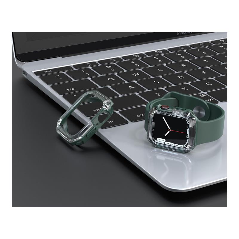 Θήκη TPU & PC Devia Sport Apple Watch 7/ 8/ 9 41mm Shock Proof Πράσινο