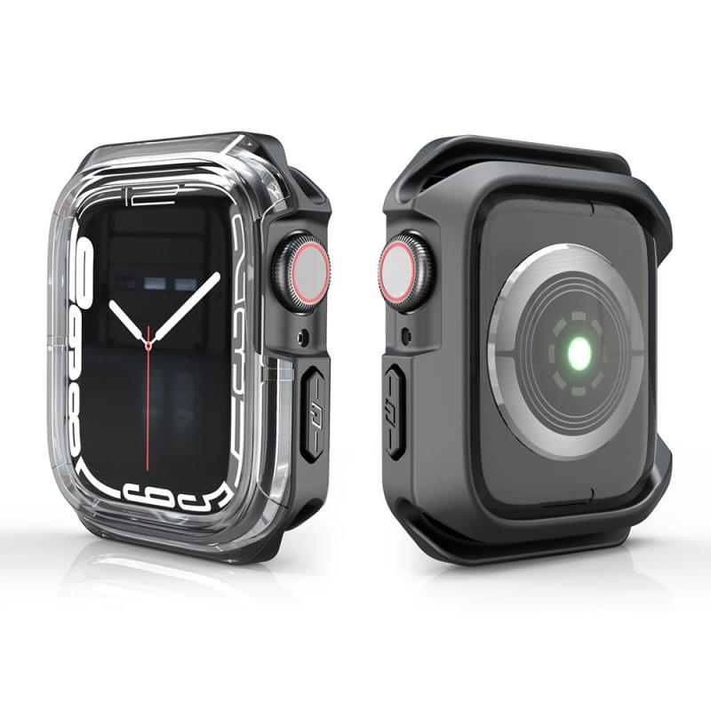 Θήκη TPU & PC Devia Sport Apple Watch 7/ 8/ 9 41mm Shock Proof Μαύρο
