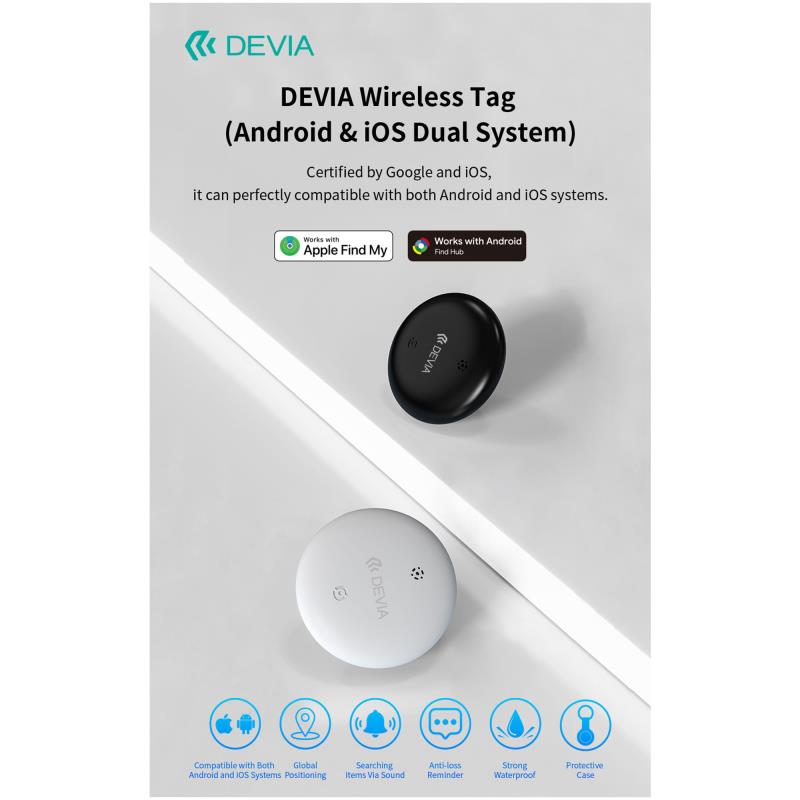 Συσκευή Εντοπισμού Devia Tag EM611 Android & iOS Dual System Λευκό