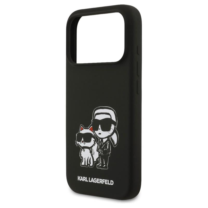 Θήκη Σιλικόνης Karl Lagerfeld Apple iPhone 17 Pro Sketch & Logo Karl & Choupette Μαύρο