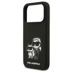 Θήκη Σιλικόνης Karl Lagerfeld Apple iPhone 18 Pro/ 17 Pro Sketch & Logo Karl & Choupette Μαύρο