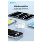 Φορτιστής Ταξιδίου Ταχείας Φόρτισης Devia RLC-543 Mini με Έξοδο USB C GaN PD 20W Extreme Λευκό