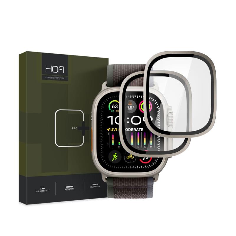 Tempered Glass Hofi Pro+ Glass Ring Apple Watch Ultra 1/ 2/ 3 49mm Τιτάνιο (2 τεμ.)