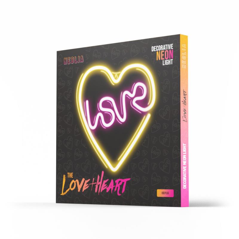 Neon LED Neolia NNE02 LOVE HEART (USB & On/Off) Μωβ - Λευκό