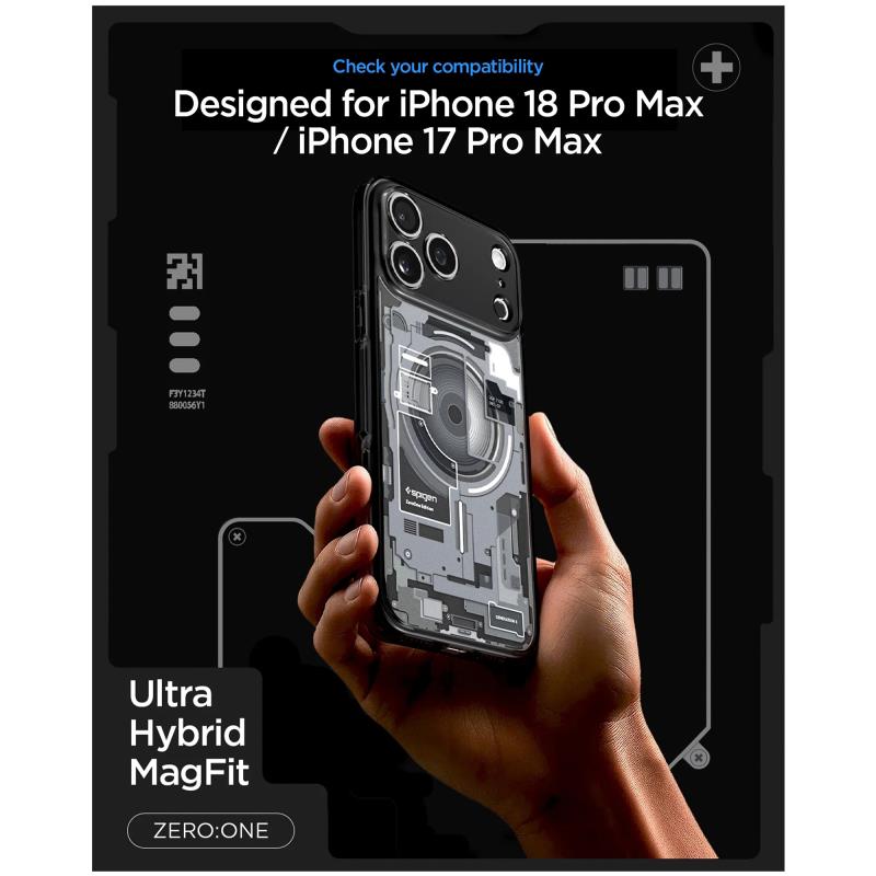 Θήκη TPU & PC Spigen Apple iPhone 18 Pro Max/ 17 Pro Max MagSafe Ultra Hybrid Zero One Μαύρο