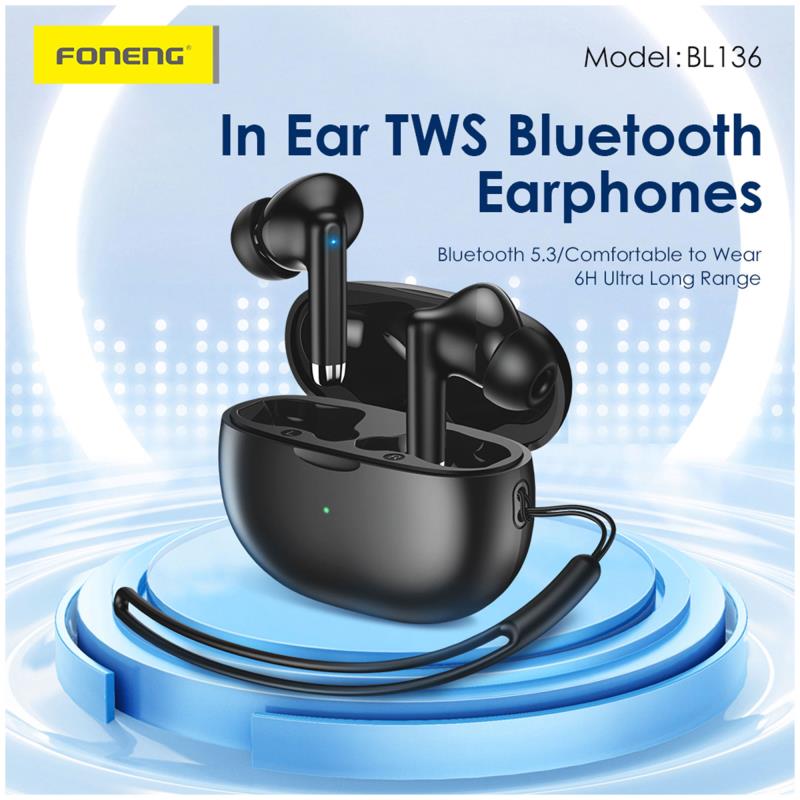 True Wireless Ακουστικά Bluetooth Foneng BL136 Μαύρο