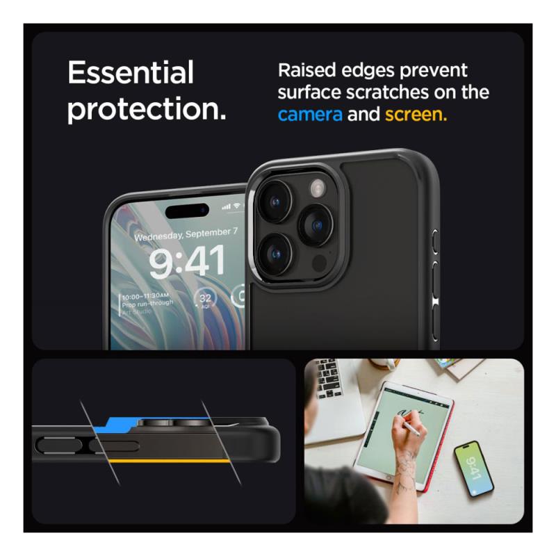 Θήκη TPU & PC Spigen Ultra Hybrid Apple iPhone 15 Pro Max Διάφανο-Μαύρο