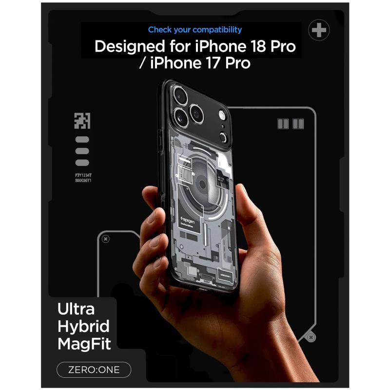 Θήκη TPU & PC Spigen Apple iPhone 18 Pro/ 17 Pro MagSafe Ultra Hybrid Zero One Μαύρο