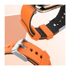 Λουράκι Σιλικόνης Ahastyle WA11 Duotone Premium Silicone Apple Watch (38/ 40/ 41/ 42mm) Πορτοκαλί-Μαύρο