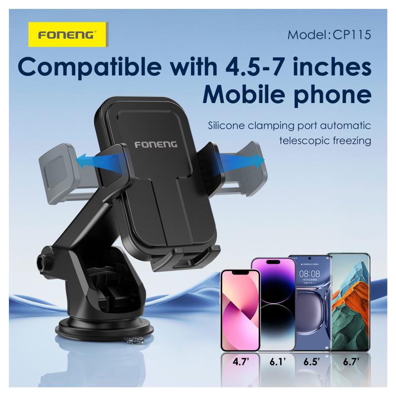Universal Βάση Στήριξης Ταμπλό Αυτοκινήτου Foneng CP115 για Smartphones 4.5"-7.0" Μαύρο