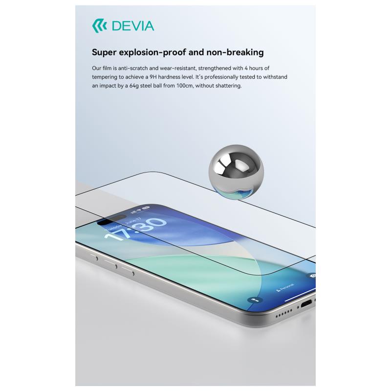 Tempered Glass Full Face HD Devia Apple iPhone 17 Pro Star Μαύρο